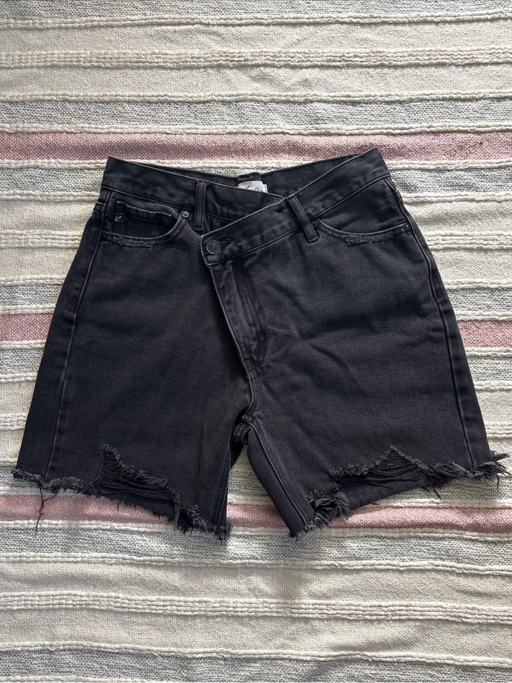 KanCan Jeans Shorts City-Offs Washed Off Black Size Medium